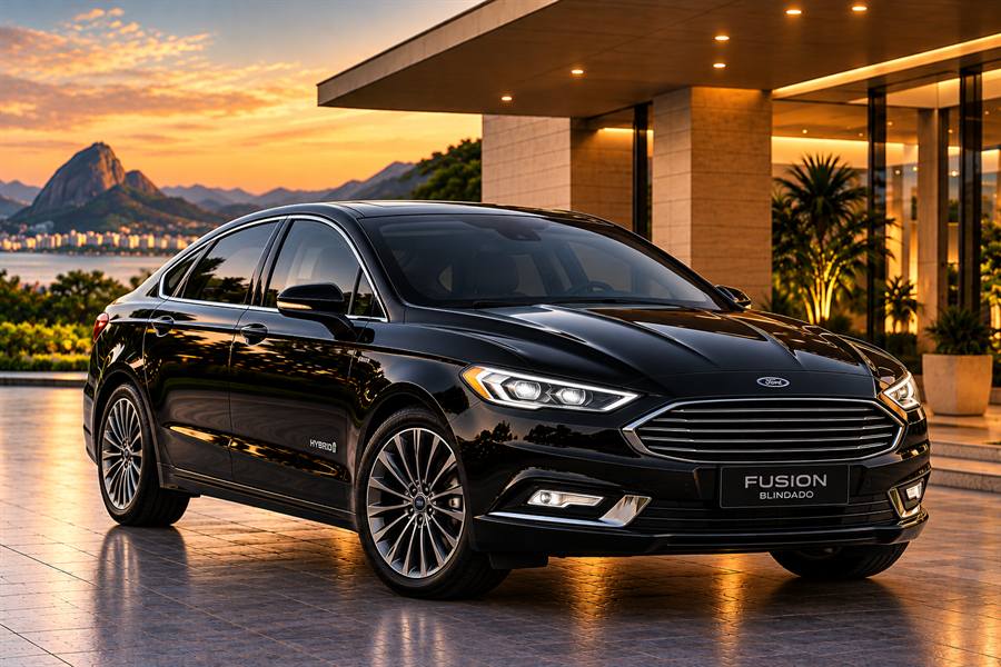 Exterior do Ford Fusion — Sedan Blindado, imagem ilustrativa